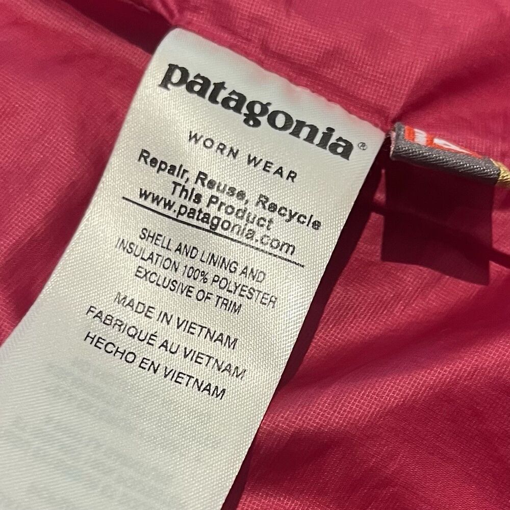 Patagonia Nano Puff Jacket Womens Small Magenta Hoody Thermal Hooded Puffer Coat - Picture 14 of 15
